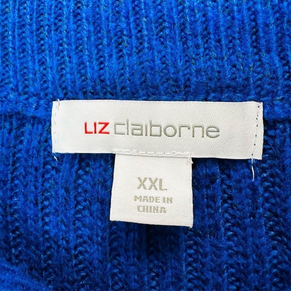 NWT Liz‎ Claiborne Women's 2XL Blue Half-Zip Pullover Sweater Long Sleeve - Picture 4 of 8